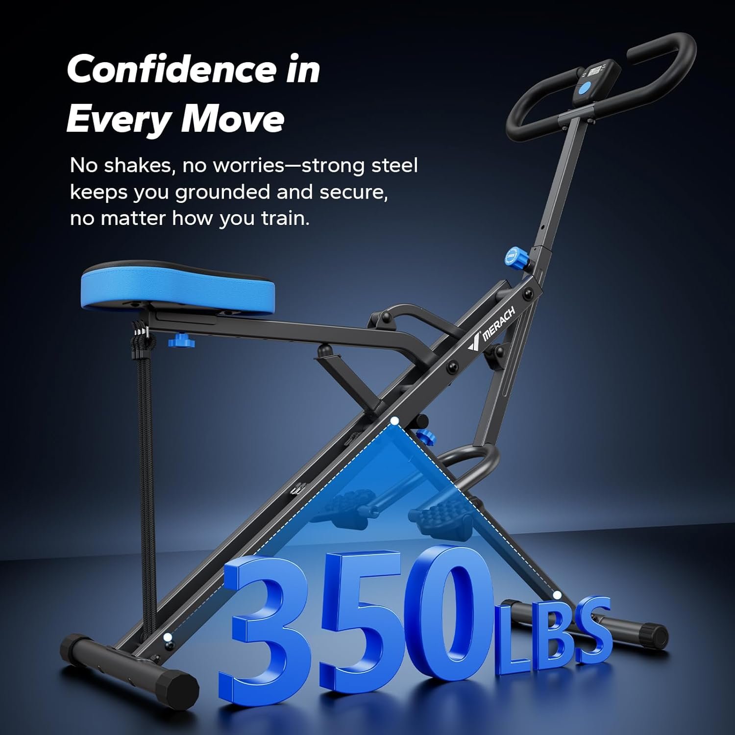 MERACH Squat Machine – Adjustable Resistance Foldable Leg Trainer for Glutes & Full-Body Workout, 350lbs Capacity - Bild 8